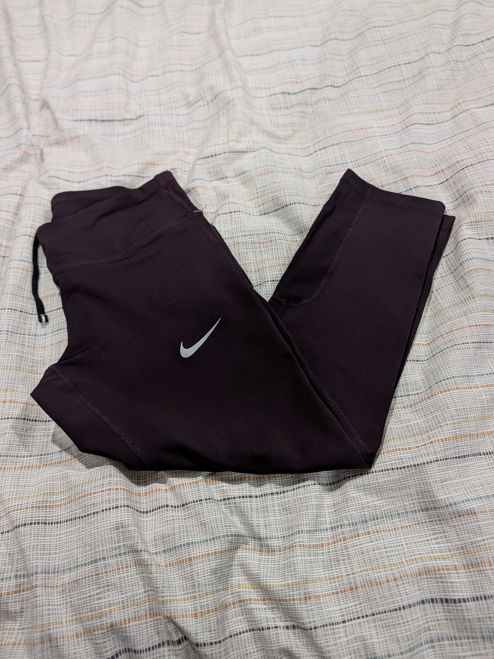 Nike Women's Deep Plum Performance Leggings with Reflective Swoosh